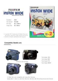 Fuji instax instant Wide film 2 packs(20photos) 210 200  