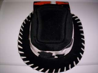 White Black Cowgirl Hat Plastic Costume Hat NeW  