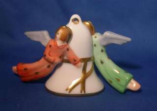   Herend Angels Christmas Bell Ornament 8024 Neiman Marcus 1985  
