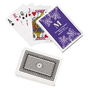  Purple Personalized Monogram Wedding Playing Cards   Party 