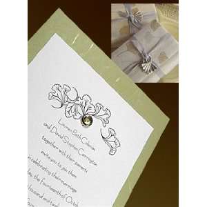  Wedding Invitations Kit: Handmade Willow Paper and Peridot 