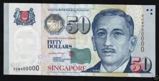 SINGAPORE $50 2007 MAS MUSIC PM SIGN F# 900000 UNC NOTE  