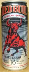 RED BULL MALT LIQUOR 16oz Beer Can, Stroh Brewery, 1/1+  