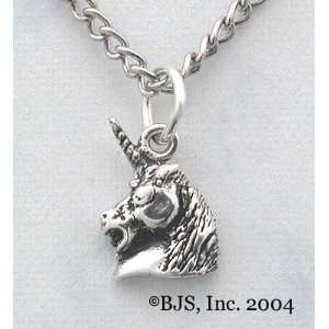  Unicorn Head Necklace   Fantasy Jewelry in Sterling Silver 
