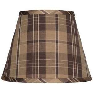  Brown and Tan Plaid Lamp Shade 10x18x13 (Spider): Baby