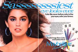 1988 Maybelline Cindy Crawford makeup magazine ad  