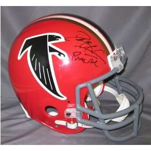  Deion Sanders Autographed Helmet   Throwback Falcons 