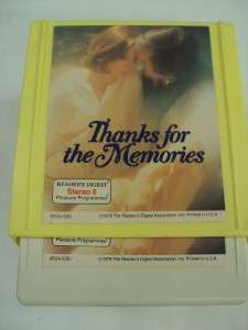   FOR THE MEMORIES READERS DIGEST SET OF 3 8 TRACK TAPES CASE AND BOOK