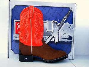 Tony Lama TLX Mens Tan Cheyenne Orange Cowboy Boots  