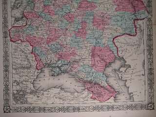 1865 A. J. Johnson Map of Russia  