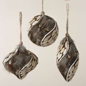   the Birches Feather and Wood Christmas Ornaments 5.25