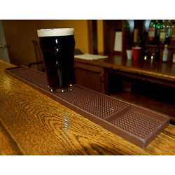 Rubber Bar Service Spill Mat   Brown   Shots Draft Beer 811642002068 