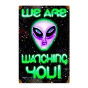    We Are Watching You Alien Vintage Metal Sign