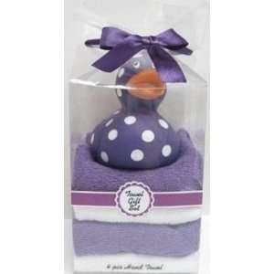  Duckyn Me Wash Cloth & Toy Gift Set Purple