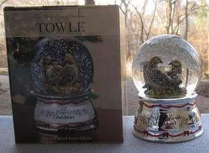 Towle 12 Days Christmas TWO Turtle Doves 2nd Edition Snow Globe New in 