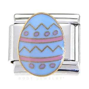  Blue Pastel Easter Egg Italian Charm: Jewelry