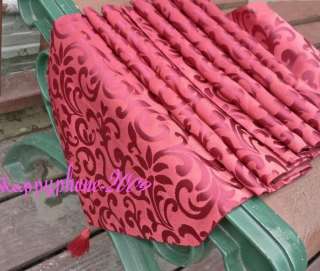 Brand New Silk Flower Red Table Runner Wedding Decoration 195*33cm Q45
