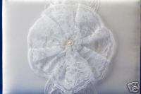 WHITE LACE FLOWER WEDDING GUEST BOOK. New, in box  