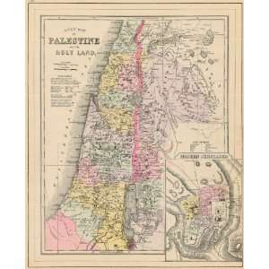  Wanamaker 1895 Antique Map of Palestine