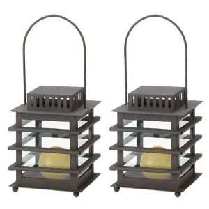   Oriental Asian Iron Hanging Lanterns Candle Holders: Home Improvement