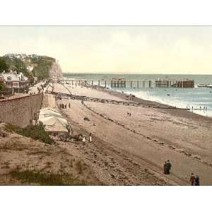  Vintage Travel Poster   Beach and pier Penarth Wales 24 X 