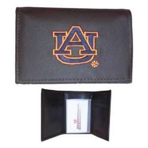   Tigers Black Embroidered Leather Tri Fold Wallet