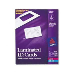   Laser Inkjet ID Cards, 2 x 3 1/4, 30 Cards/Box