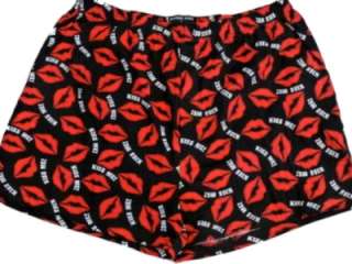   Kiss Me Boxers Red Lips Boxer Shorts Smooch Valentines Day  
