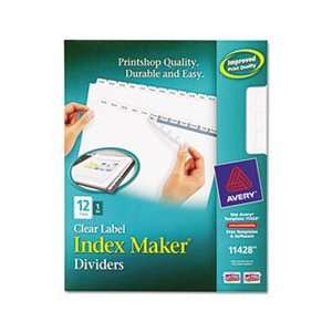  Index Maker Clear Label Dividers, 12 Tab, Letter, White 