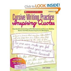  Cursive Writing Practice: Inspiring Quotes: Reproducible 