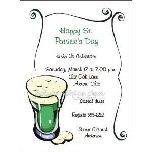  Green Beer In Glass Party Invitations: Health & Personal 