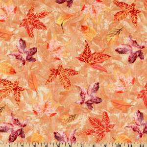  45 Wide Autumn Leaves Toss Tan Fabric By The Yard: Arts 