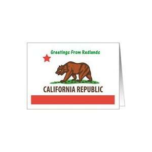  California   City of Redlands   Flag   Souvenir Card Card 