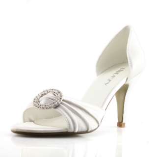 SHOEZY new ivory rhinestones buckle heels pumps shoes (pro Wedding 