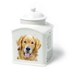  Golden Retriever Dog Van Vliet Porcelain Memorial Urn 