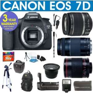  Camera + Canon 18 55mm IS Lens + Canon 75 300mm Zoom Lens + Vivitar 