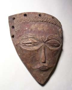 Primitive African mask Kuba lele Triangle shape Tribal Art  
