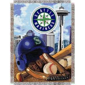    Seattle Mariners Woven MLB Throw   48 x 60 Home & Kitchen