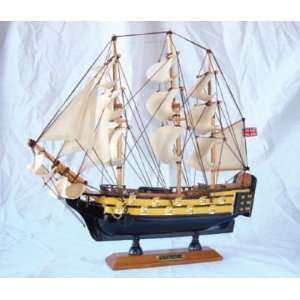  18 Note History Ship Wooden Boat Music Box HMS Victory 