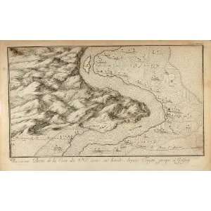  1757 Engraving Map Nile River Maraga Egypt F. L. Norden 