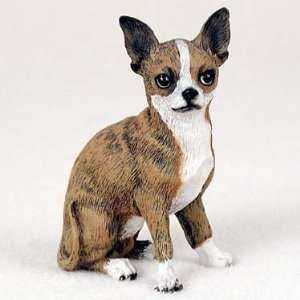  Stone Resin Brindle Chihuahua Dog Figurine