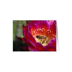  Bee and cactus flower bee my valentine Card Health 