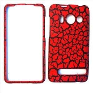  HTC EVO 4G Red Egg Crack, Leather Finish HARD PROTECTOR 