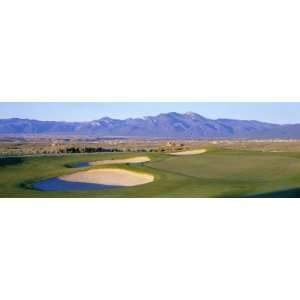  High Angle View of a Golf Course, Taos, New Mexico, USA 