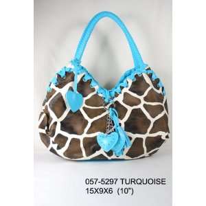  Women Purse Animal Print Bag Giraffe Handbag Hobo 5297 