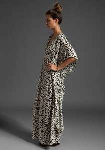 179 New VIX Noelle Animal Long Tie Caftan Maxi Dress Cover Up M 