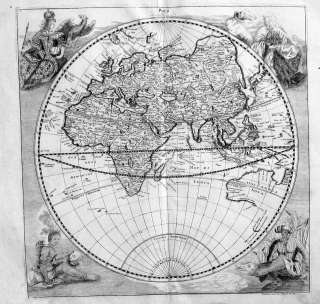 1680   Weltkarte World map Original Kupferstich  