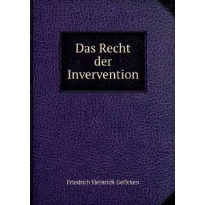    Das Recht der Invervention Friedrich Heinrich Geffcken Books