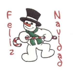  Feliz Navidad Dancing Snowman Bib   Personalization 