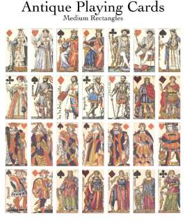 Antique Playing Cards Collage Sheet Domino 1x2 Images  